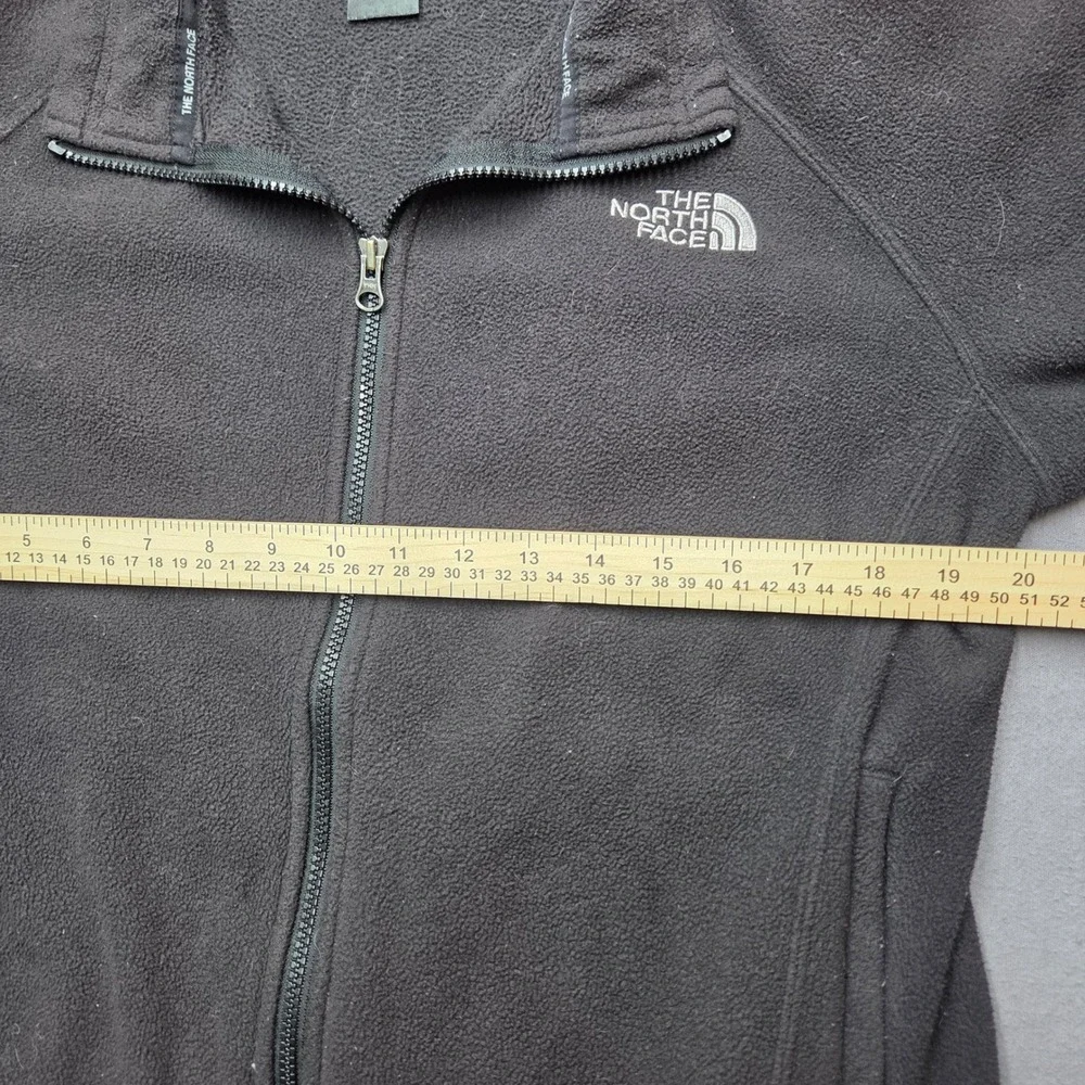 The North Face Mens Small Full Zip Fleece Jacket Black Mock Neck 0159